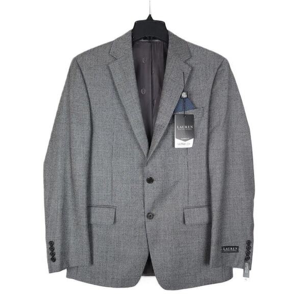 Lauren Ralph Lauren Classic-Fit Wool Suit Jacket Black/White Houndstooth 38R NWT - Picture 1 of 4